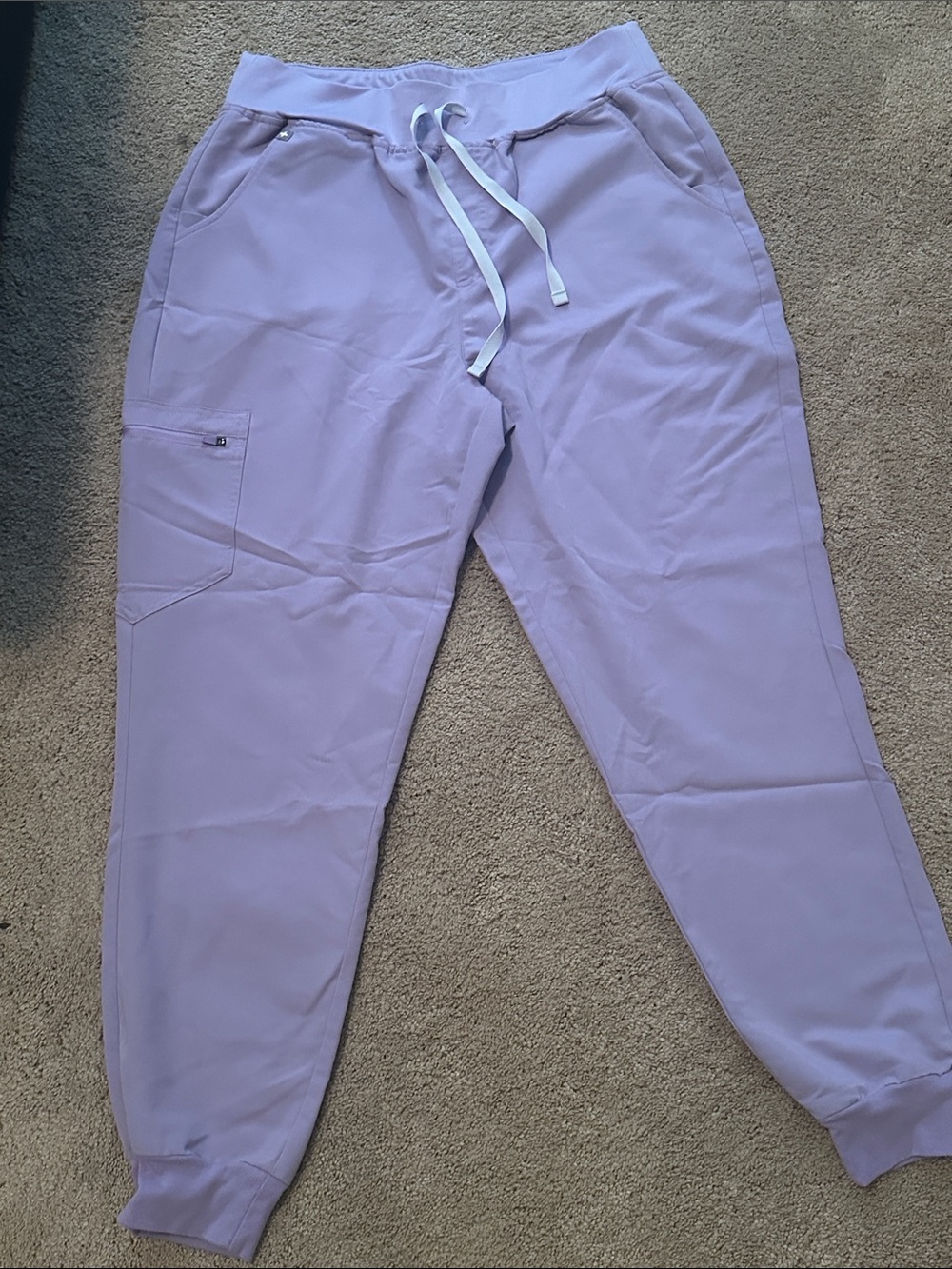 Figs Lavender Women's Jogger Pants with White Drawstring